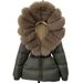 Winter New Down Jacket Women's Medium Length Waist Thickened Large Fur Collar Hooded Fashionable Warm Coat Fox Fur_ecoleips.com