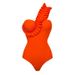 Women's Clothing New One Piece Swimsuit Ruffled One Shoulder One Piece Swimsuit_ecoleips.com