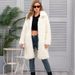 Elegant Faux Fur Coat For Women - Long Plush Collar Winter Coat With Pockets, Chic & Warm Outerwear For Fall & Winter_ecoleips.com
