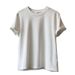 Yanshuang Solid Color Thickened Brushed Round Neck T-Shirt For Women Autumn Winter Loose Comfortable Versatile Short_ecoleips.com