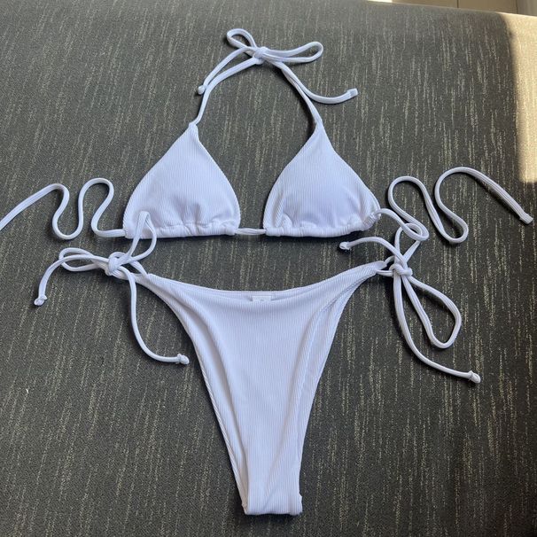 Sexy Bikini Set – Triangle Top & High-Cut Bottom, Breathable Polyester Fabric – Beach & Pool Swimwear For Women_ecoleips.com