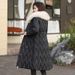Women's Clothing Winter Long Hooded Coat With Faux Fur Trim, Slim Fit Warm Padded Jacket For Casual & Office Wear (Black, Khaki, Brown, White)_ecoleips.com