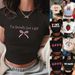 Navel Exposed Women's Short Sleeved Top New Design For Women's Fashion_ecoleips.com
