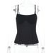 YJ25116 Women's Slim-Fit Camisole With Waist Cinching, 2025 Summer New Hot Girl Style Versatile Black Tank Top_ecoleips.com