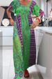 2024 Summer New Cross-Border European And American Print Round Neck Short Sleeve Elegant Dress Women's Fashion_ecoleips.com