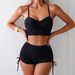 Women's Solid Color Halter Bikini Two Piece Fashion Swimsuit Oversea Warehouse_ecoleips.com