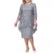 K New Dress Large Women's Evening Dress Lace Embroidered Two Piece Set Temperament Commuting Slimming_ecoleips.com