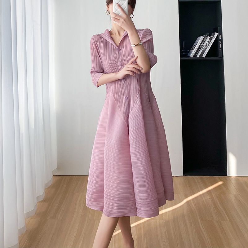 Sanzhai's Temperament Gentle, Elegant, Comfortable, And Minimalist. The Slim Fitting Dress For Women In The Summer Of_ecoleips.com
