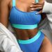 Women's Clothing European And American Style Bikini Two Piece Sports Vest Style High Waist Swimsuit For Women_ecoleips.com