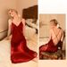 K New Sexy Nightgown, Extended Bathrobe, Sleepwear, Women's Long Sleeved, Women's Home Clothes, Thin_ecoleips.com
