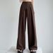 Spot High End Two Piece Suit Wide Leg Pants For Women High Waist Design Temperament Straight Casual Suit Mopping Pants_ecoleips.com