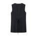 Aria Basics Aria Basics 2024 Summer Cross-Border European And American Women's Clothing Button-Design Round-Neck Vest Top_ecoleips.com