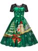 Lace Christmas Dress Women Short Sleeve 50S 60S Vintage Party Costumes Elegant High Waist Xmas Evening Costume Clothes_ecoleips.com