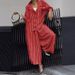 Women's Floral Stripe Blazer Set - Casual & Chic Office Wear For Autumn Commute Relaxed Fit Blazer_ecoleips.com