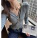 Premium Lyocell Tencel Women's Base Layer Top Korean Style V Neck Button down Long Sleeve Brushed Design for Autumn Winter Inner Wear_ecoleips.com