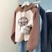 European American Foreign Trade Real Shot Color-blocking Hooded Cotton Sweatshirt For Women, Spring And Autumn Thin New_ecoleips.com