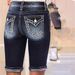 Women's Clothing Denim Slim Simple Casual Embroidered Jeans_ecoleips.com