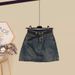 Women's Clothing Large Size Gentle Outfit For Women New Style Niche Simple Square Collar Versatile Top High Waist Denim Skirt Two Piece Suit_ecoleips.com
