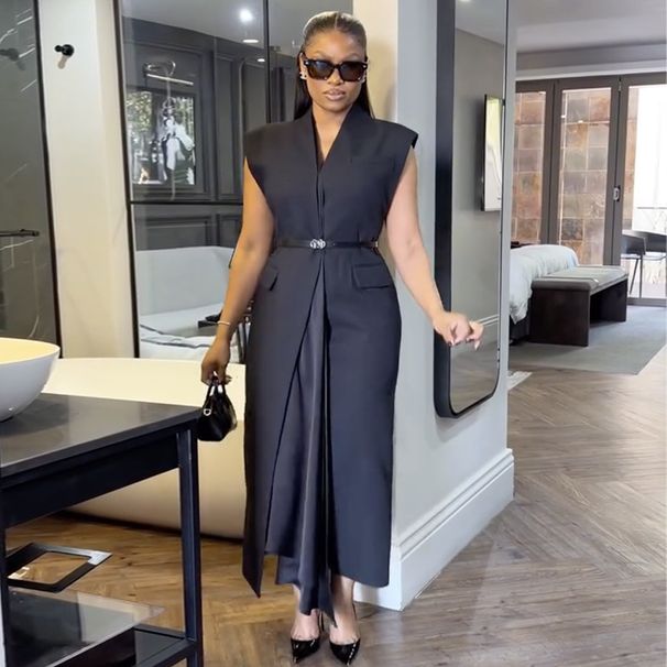 Elegant Belted Short Sleeve Dress for Women Solid Color Slim Fit Casual Dress with Adjustable Waist Tie for Spring_ecoleips.com