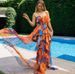 Women's Ruffled One Piece Swimsuit European American Style For Beach Vacation_ecoleips.com