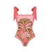 Women's Fashion Sexy Swimsuit Print One Piece Two Piece Set Swimwear_ecoleips.com
