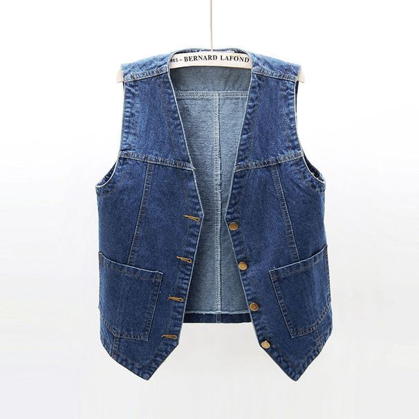 Women's Clothing Women's Slimming Denim Vest Style Short Outerwear For Spring And Autumn Versatile For Formal & Casual For Women_ecoleips.com