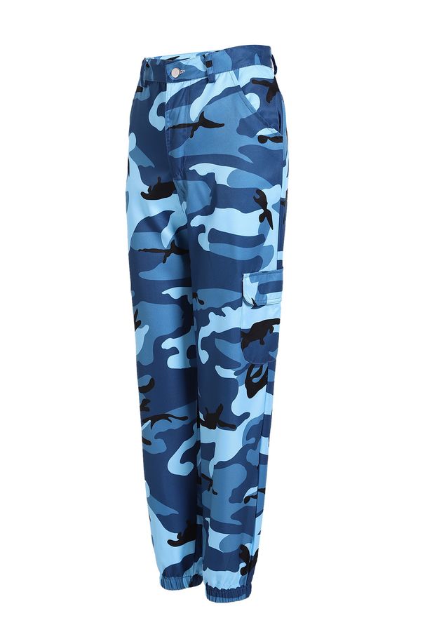 Women's Camouflage Cargo Denim Harem Pants Casual Style_ecoleips.com