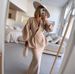 Elegant Blazer Coat Skirt Set Women Slim V-neck Long Lantern Sleeve Jacket Top Midi Skirts Suits 2 Pieces Office Chic Outfits_ecoleips.com