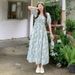 Summer Sweet Fresh Floral Puff Sleeve For Women French Style High-End Square Neck Vacation Long Dress_ecoleips.com