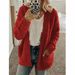 Women's Stylish Knit Cardigan Sweater - Oversized Casual Open Front Coat With Stand Collar, Long Sleeves & Multiple Colors (S-5XL)_ecoleips.com