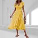 Summer Hot-Selling New Women's V-Neck Belt Wrap Long Sexy Bohemian Flared Vacation Dress_ecoleips.com