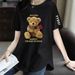 Women's Clothing T Shirt For Women Medium And Long Print Slim Fit Large Size Loose Slit T Shirt Top_ecoleips.com