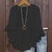 Women's Clothing Three Quarter Sleeve Top Solid Color Fashion Casual Loose V Neck Business Shirt_ecoleips.com