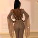 Women's Clothing new women's clothing two piece sexy long sleeved backless jumpsuit trousers_ecoleips.com