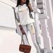 Women's Casual Vacation Hoodie And Trousers Set Gold Letter Print Trendy Comfortable Cotton Polyester Pant Suit_ecoleips.com