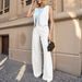 American Cross-border Foreign Trade New Women's Clothing Fashionable And Simple Casual Vest, Vest, Wide-leg Trousers Set, Two-piece Set For Women_ecoleips.com