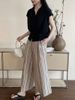 K Design V-neck Pleated Small Fly Sleeve Top For Women, With A High-end Feel And A Sleeveless Shoulder Shirt_ecoleips.com