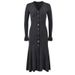 Women's Clothing Waist Long Skirt Female Gold Line V Neck Gold Button Single Breasted Skirt 2024 Autumn And Winter New Ladies Slim Knitted Skirt_ecoleips.com