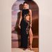Summer Women's Sleeveless Slim Fit Long Dress American Style Sexy Hollow Gown With Slit Casual English Style Dress_ecoleips.com