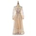 Women's Clothing Women's Floral Diamond Long Dress Large Skirt Niche Design Spring Summer For Formal & Casual For Women_ecoleips.com