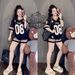 Fashion Women's Loose Fitting V Neck Short Sleeved Color Blocked Casual Running Two Piece Set Ins Inspired Women's Clothing_ecoleips.com
