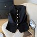 Women's Light Luxury Style Vest Spring 2025 Shoulder Length Fashionable Design High End Outerwear_ecoleips.com