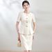 Elegant Style Two Piece Suit Skirt Set Sophisticated Professional Women's Beautician Clothing_ecoleips.com