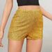 2024 European And American Multi-color Fashion Slim Hot Pants Sequin Mid-waist Sexy Straight Shorts_ecoleips.com