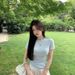 Mint Green Shoulder Crew Neck Slim-fitting Short-sleeved T-shirt Women's 2026 Summer New Spice Girl Pinched Waist And Thin Short Top T_ecoleips.com