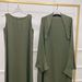 Verve Abaya Muslim Women's Clothing Dubai Turkey Batwing Sleeve Robe Inner Dress Two-Piece Set_ecoleips.com