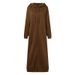 Women's Clothing Fashion Hooded Sports Plus Velvet Sweater Casual Long Sleeve Zipper Jacket Plus Size Solid Color Robe_ecoleips.com