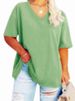 Summer Women's V Neck T-Shirt Loose Short Sleeve Style Fashion Top Casual Streetwear For Women_ecoleips.com