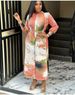 Women's Clothing Print Round Neck Long Sleeve Large Size Waist Dress_ecoleips.com