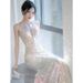 Women's Clothing High End Sequined Evening Dress Light Luxury Niche Halter Neck Fishtail Host Mermaid Annual Meeting Dress_ecoleips.com